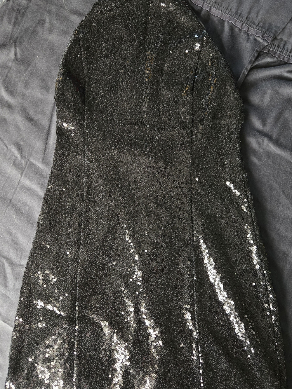 Black Sequin Halter Mini Dress
